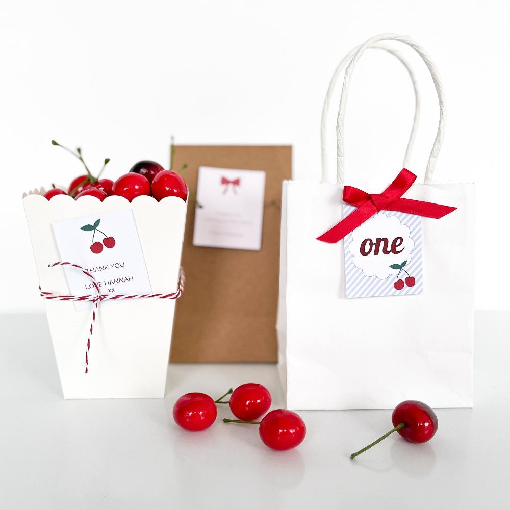 Cherry themed party gift using our Cherry On Top printables