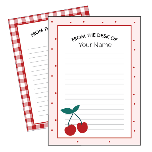 Cherry themed printable note paper