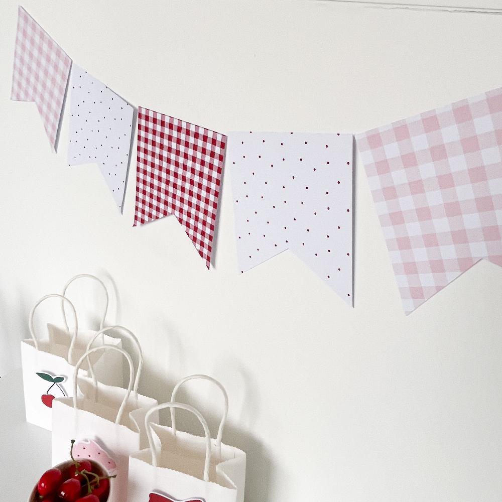 Bunting Flag printables that match the Cherry on Top range from The Printable Place.