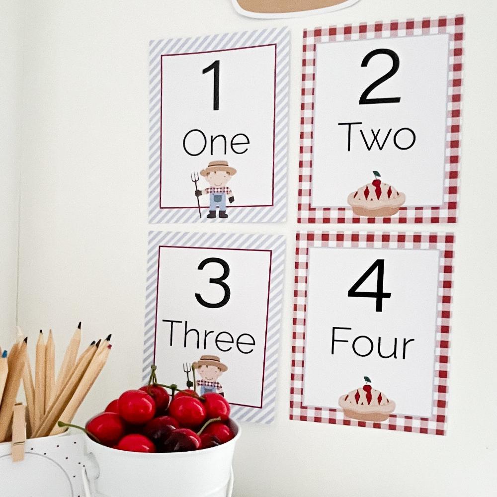 Number chart printable for classroom by The Printable Place