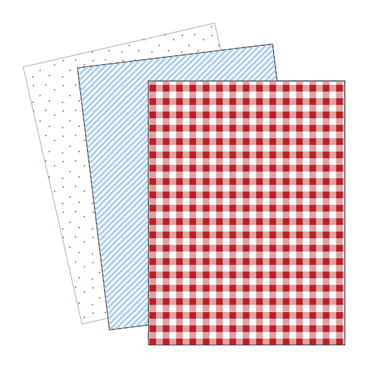 Gingham and spotty paper to suit our cherry themed party and classroom printables.