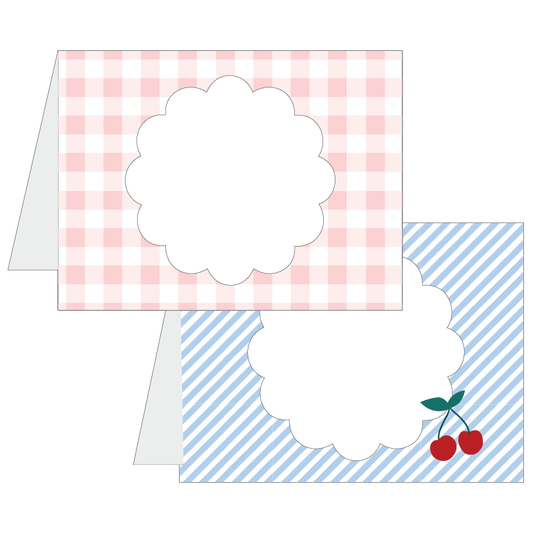 Printable Folded labels for a party in a cherry theme.