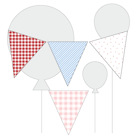 Red and blue gingham bunting flag printable