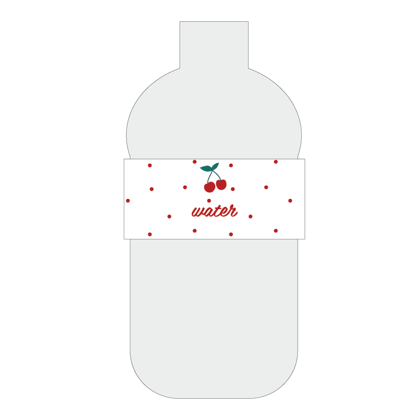 Printable cherry themed water bottle labels for a party