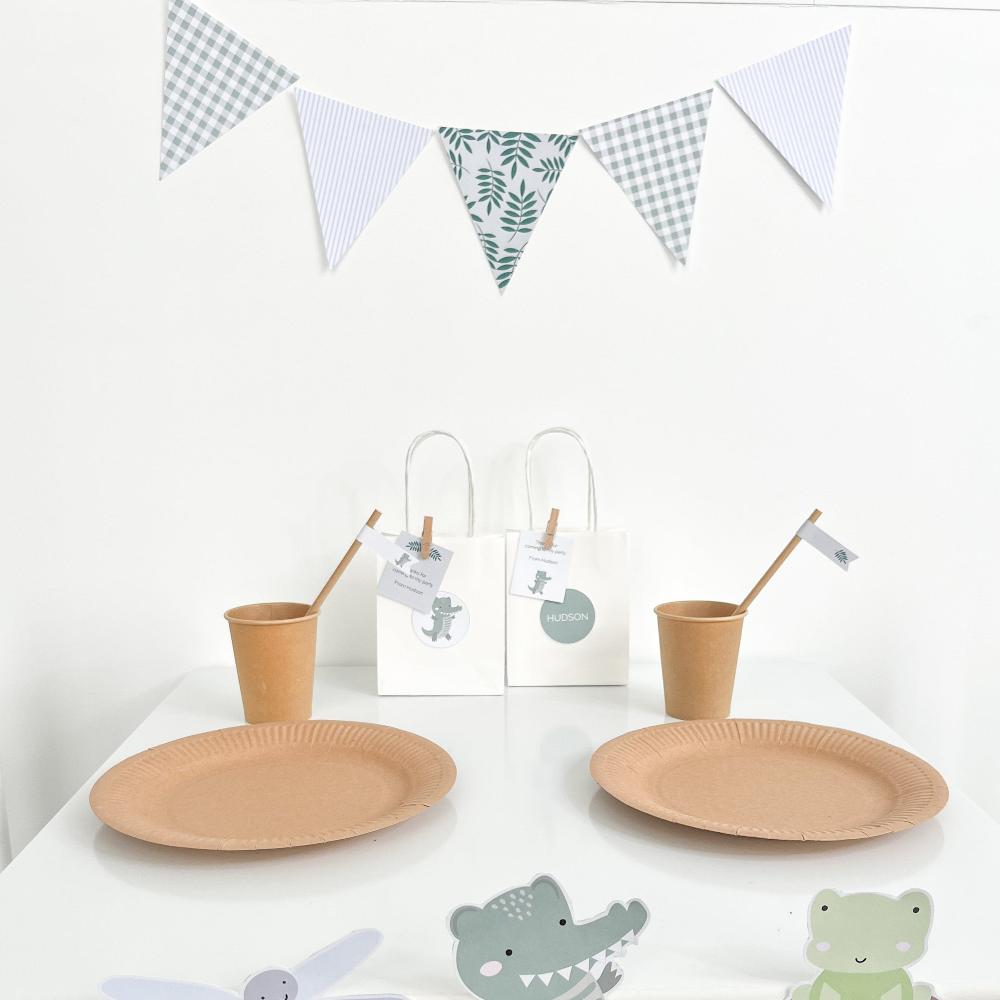 Crocodile Paty Set up with triangle bunting