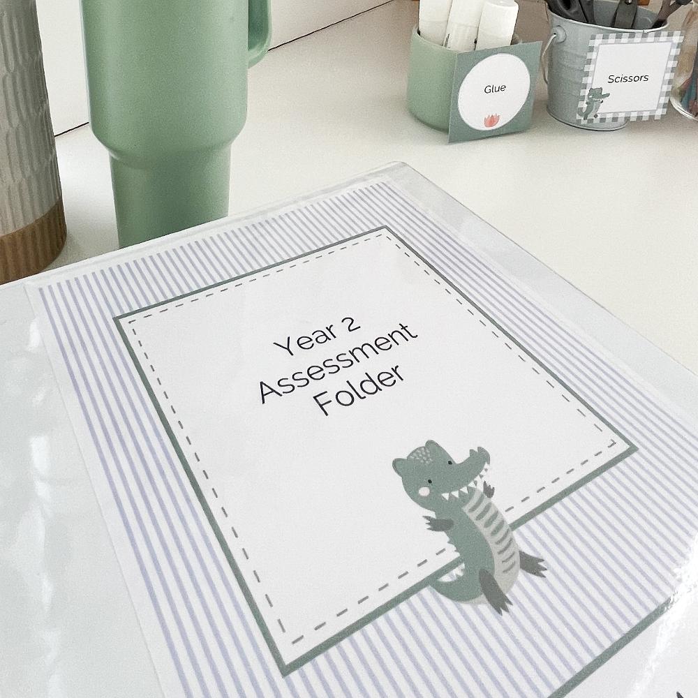 Book Covers in a Crocodile Theme by The Printable Place