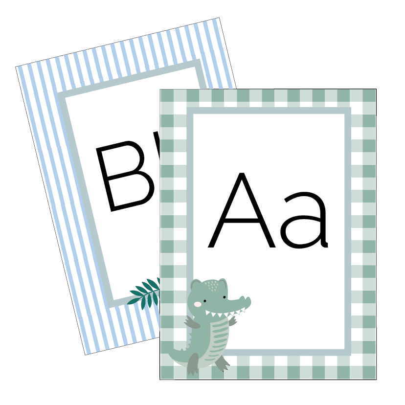 Alphabet cards in a Crocodile Theme