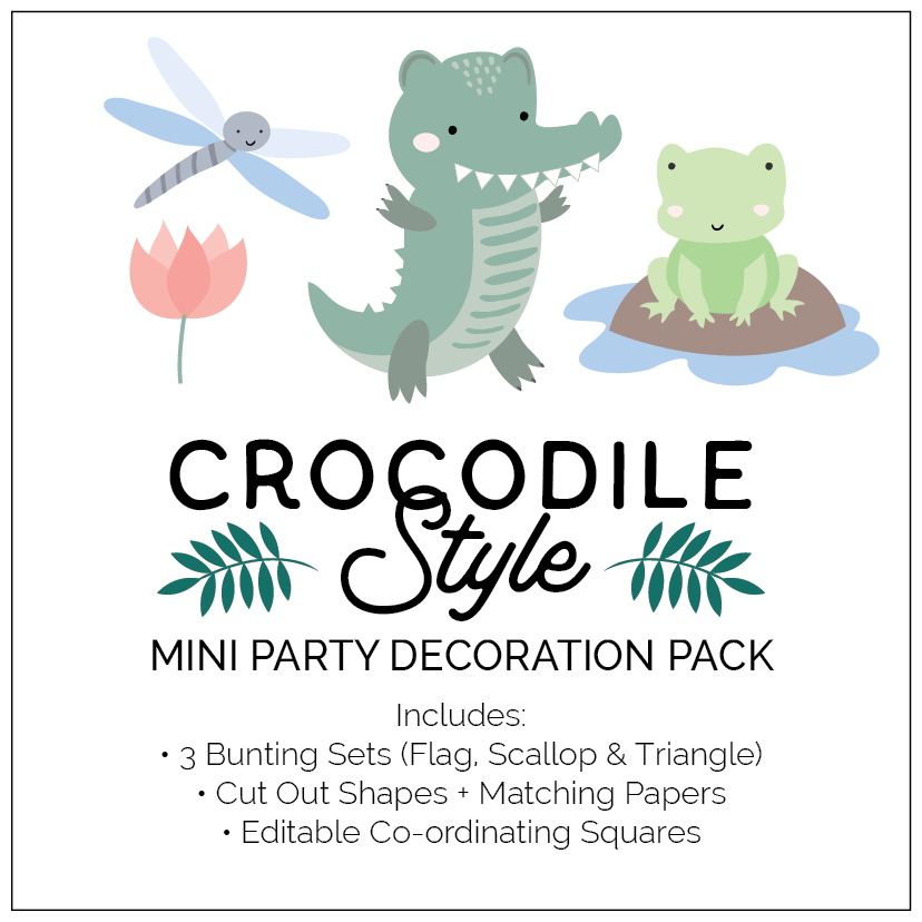 Crocodile Style Mini Party Decoration Pack