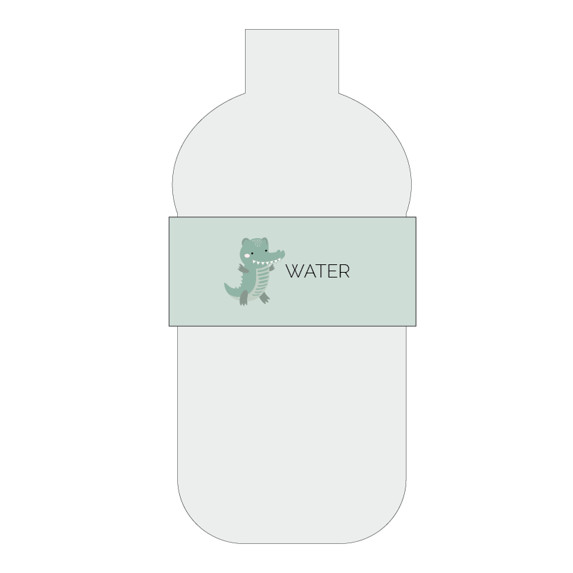 Crocodile Theme Water Bottles for party - The Printable Place