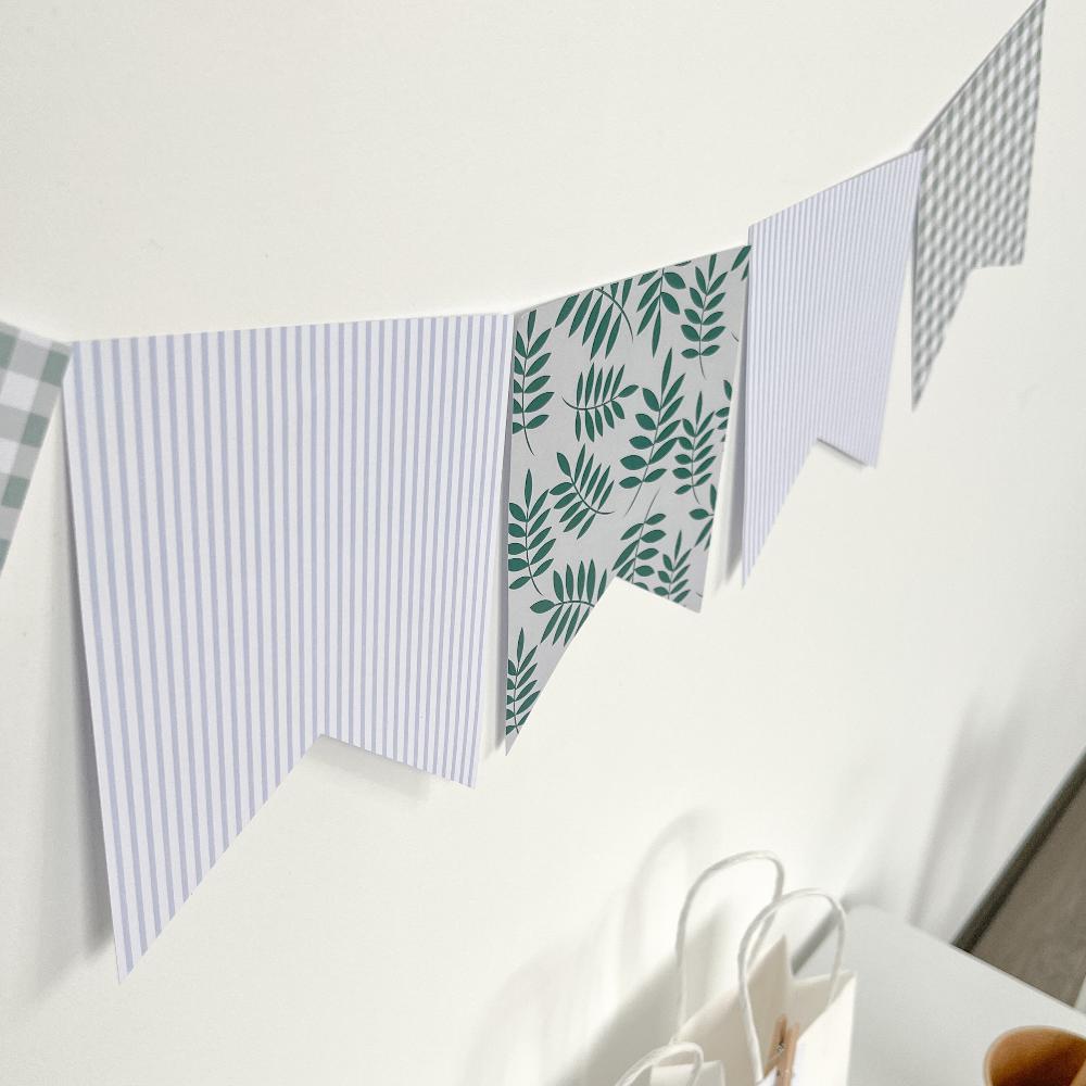 Blue and Green Dovetail style Bunting Flag 