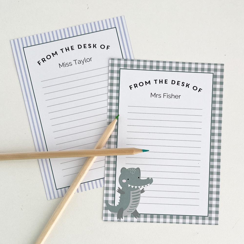 Editable Note paper in a crocodile theme by The Printable Place