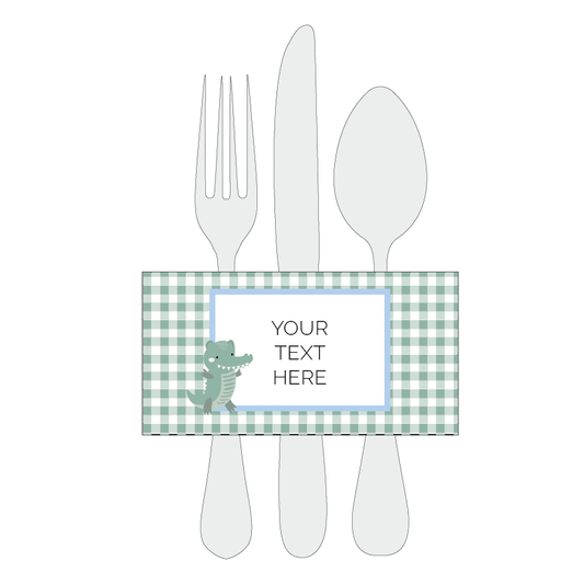 Crocodile themed napkin wrap for party - The Printable Place