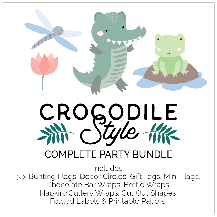 Crocodile Style Complete party decoration bundle