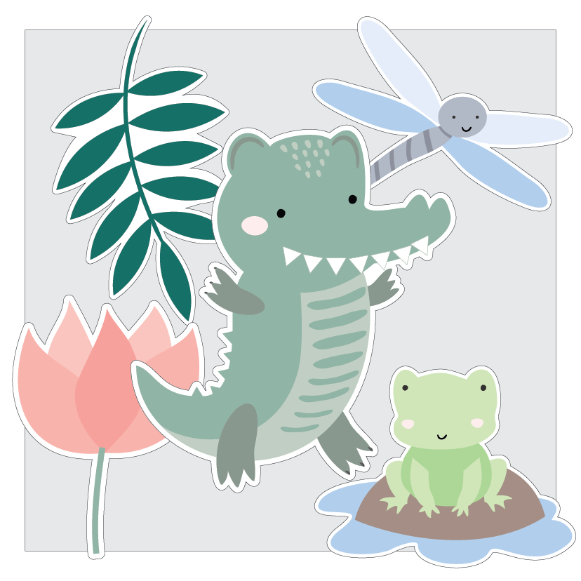 Crocodile Style printable Cut out shapes for decorating by The Printable Place