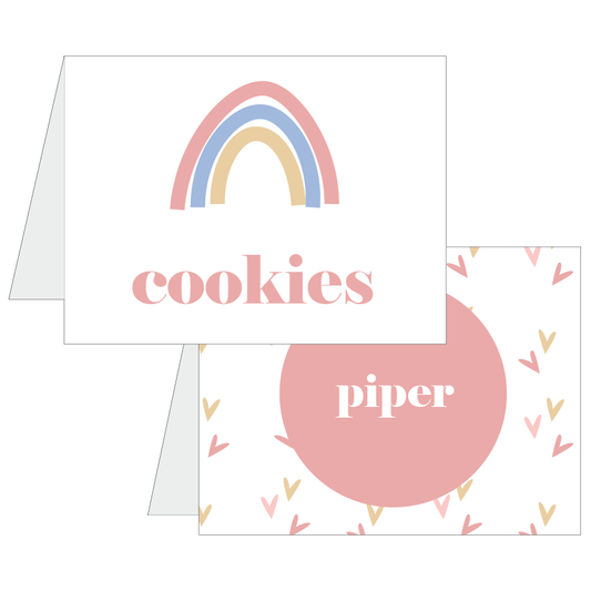 Fresh Pastel Rainbow Folded labels for party - The Printable Place