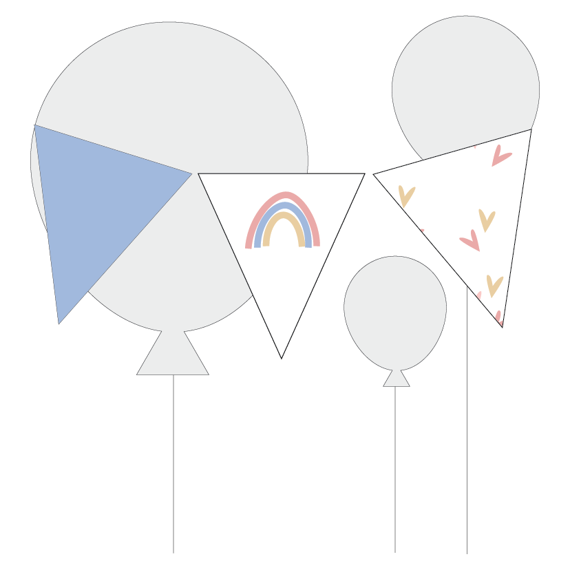 Pastel rainbow bunting flag - The Printable Place