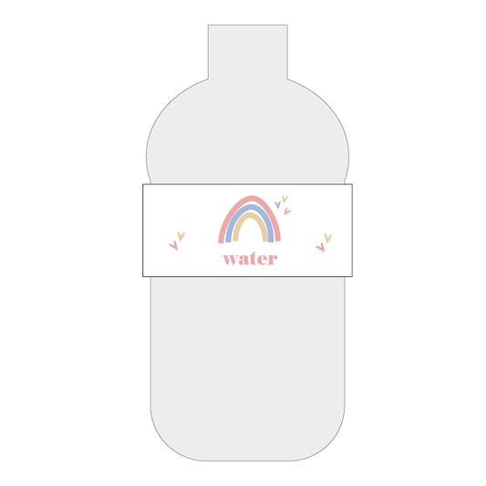 Rainbow themed water bottle labels - The Printable Place