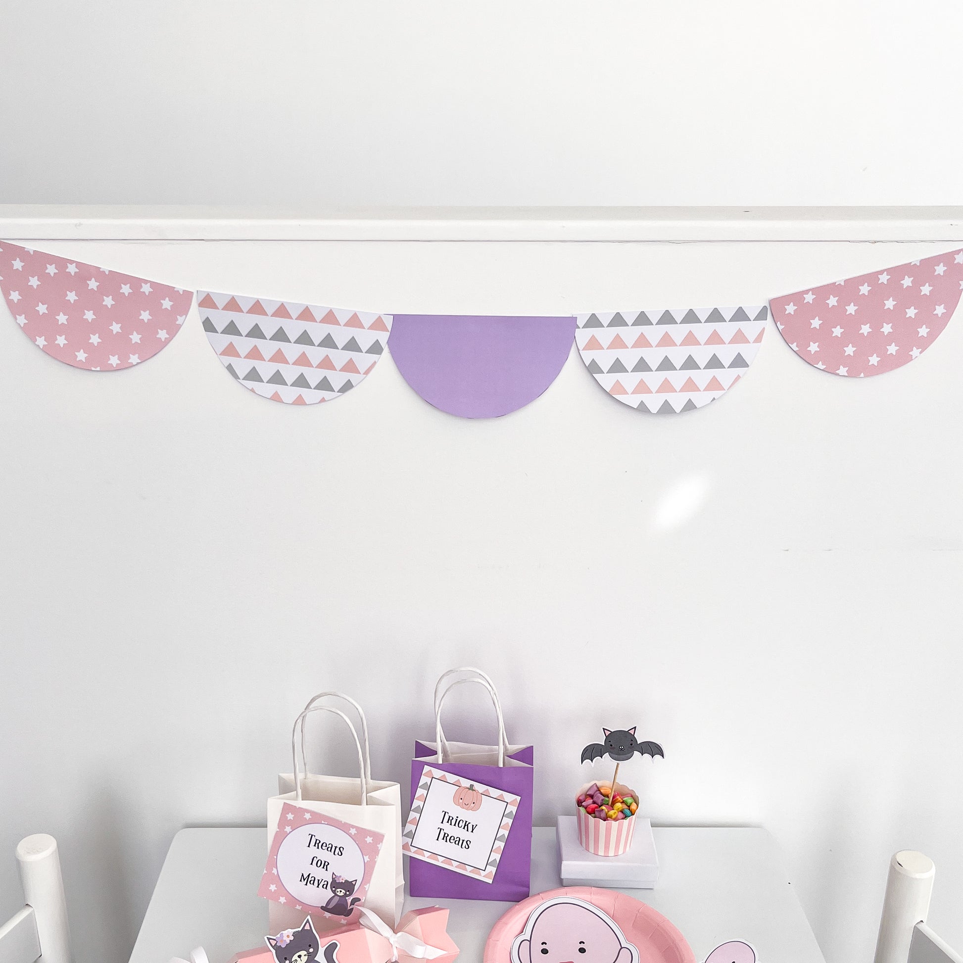 Pastel scalloped bunting for party