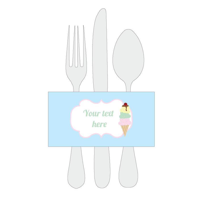 Ice Cream party cutlery or napkin wrap - The Printable Place