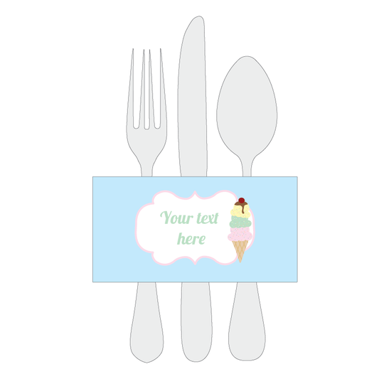 Ice Cream party cutlery or napkin wrap - The Printable Place