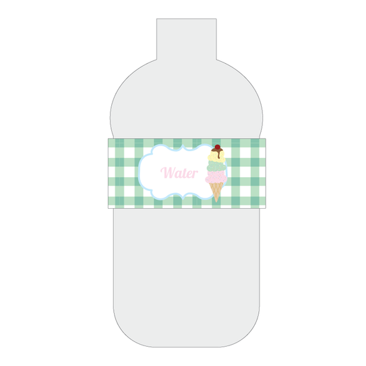 Ice Cream Party Bottle Wraps