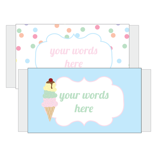 Ice Cream party chocolate bar wrappers - The Printable Place