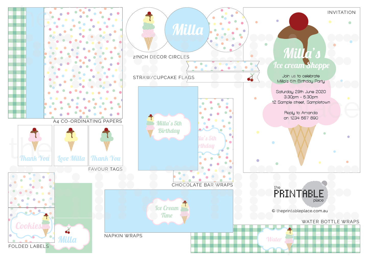 Ice Cream Party decoration bundle