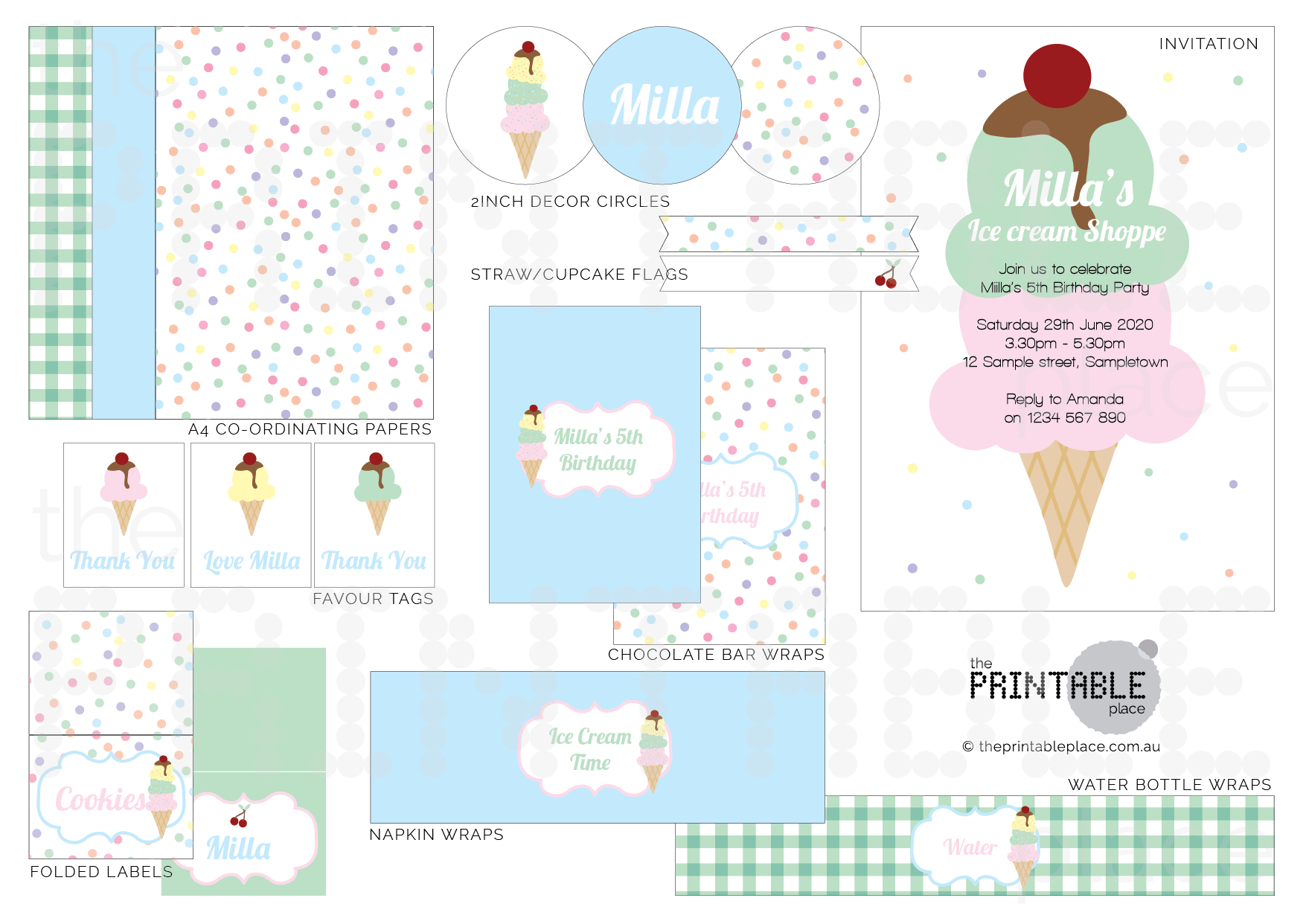 Ice Cream Party decoration bundle