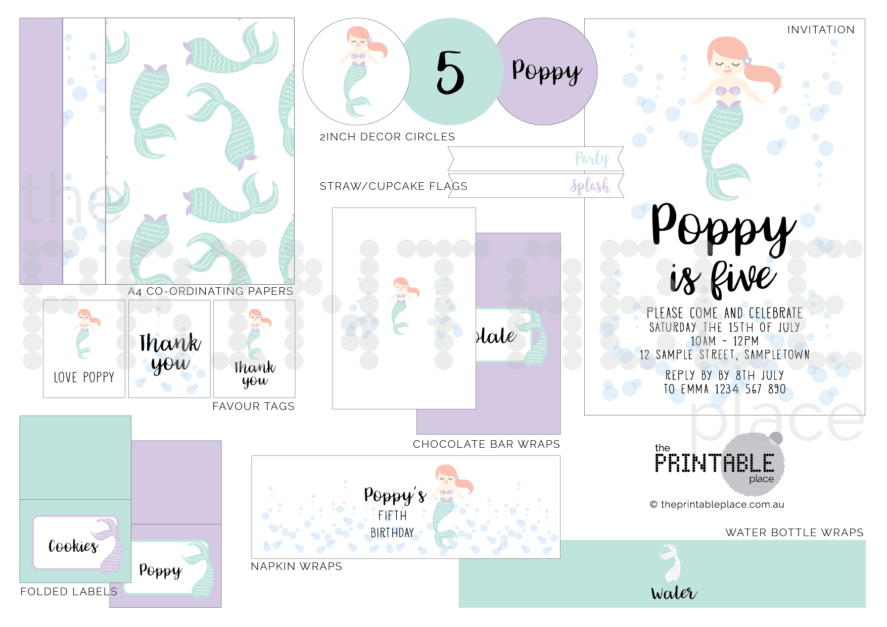 Mermaid theme party decoration bundle