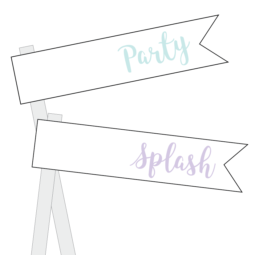 Mermaid theme straw or cupcake flags from The Printable Place