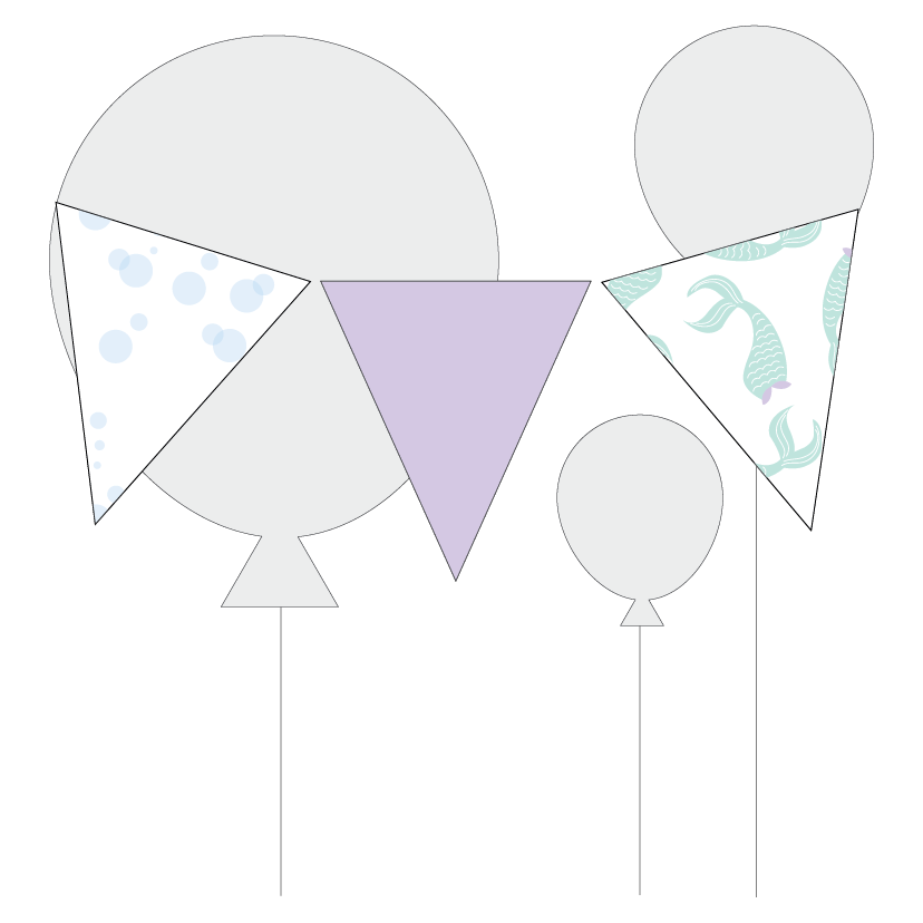 Mermaid theme party bunting from The Printable Place