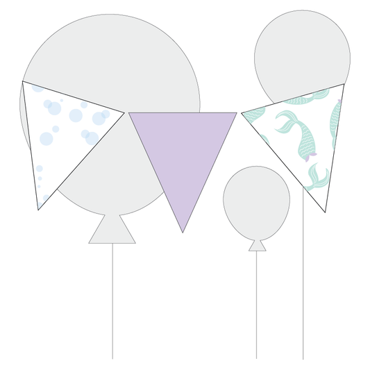 Mermaid theme party bunting from The Printable Place