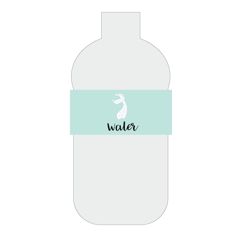 Mermaid water bottle label - The Printable Place