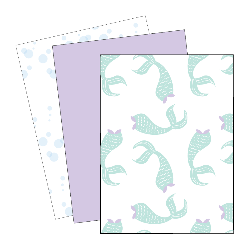 Mermaid theme printable papers from The Printable Place