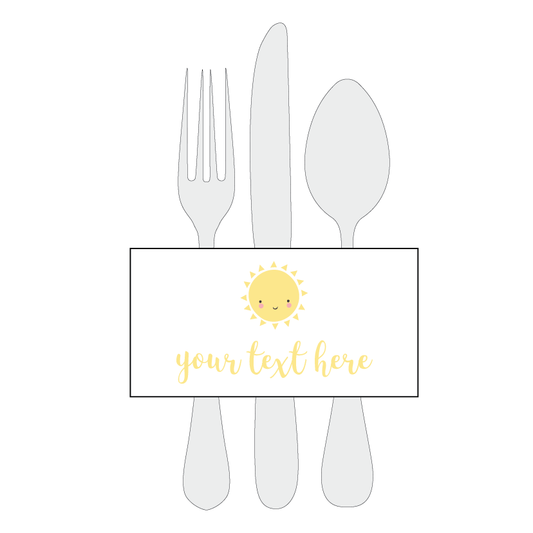 Sun or summer themed party cutlery wrap download - The Printable Place