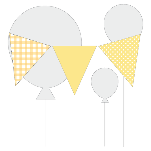 Yellow party bunting download from The Printable Place