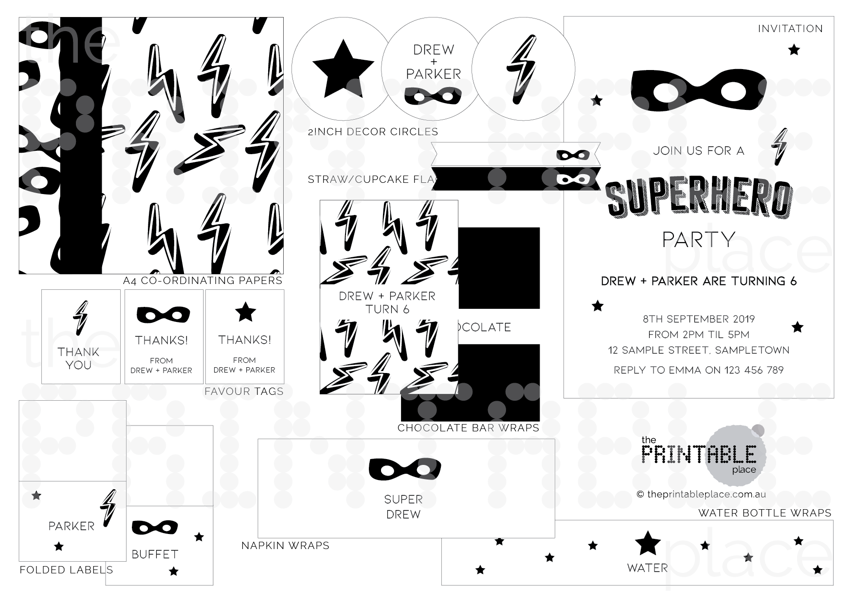 Superhero Themed Party Printables