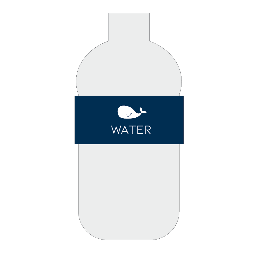 Blue Whale water bottle wraps by The Printable Place