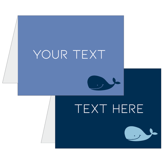 Blue Whale theme printable labels for a party or classroom