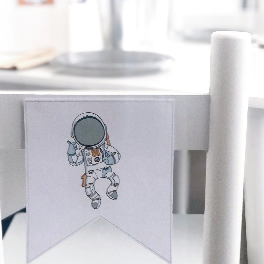 Space themed Bunting flag - The Printable Place